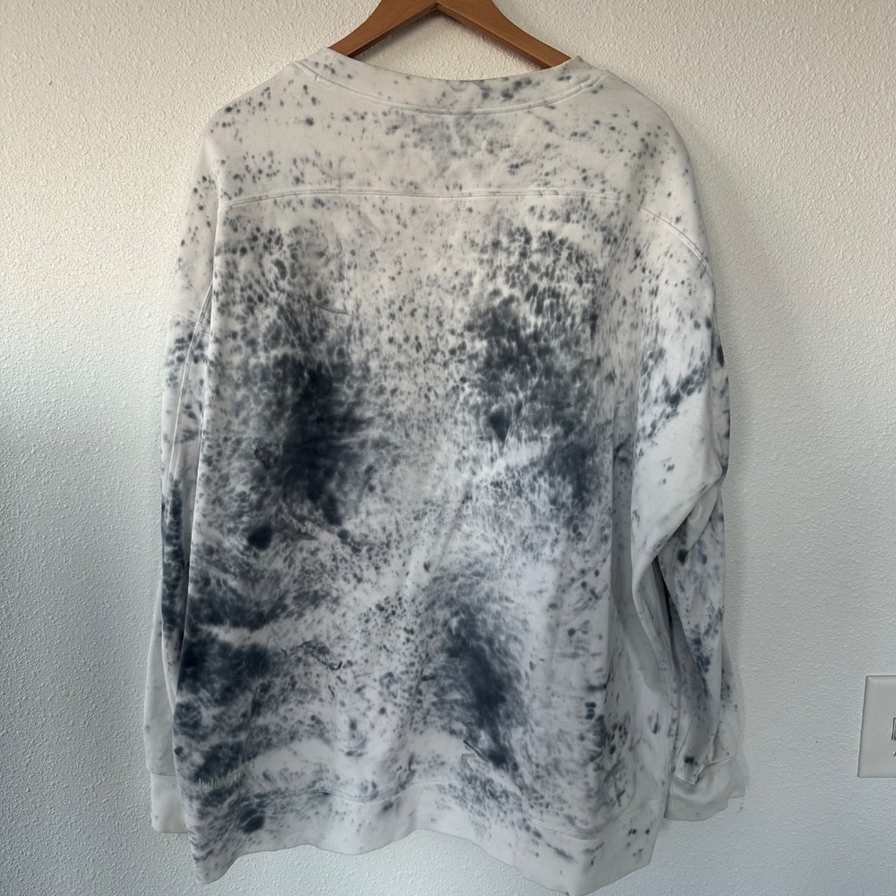 lululemon Perfectly Oversized Long Sleeve Crew Pullover Sweater XL Marble Dye - Picture 3 of 6
